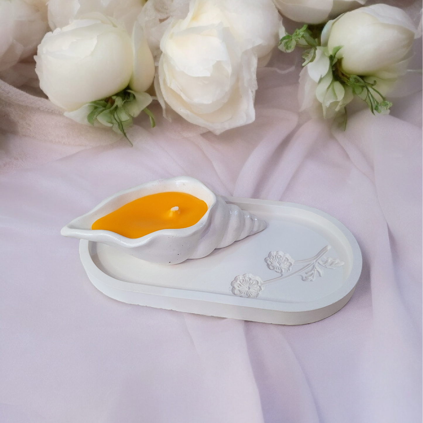 Vela de concha con bandeja Set Completo