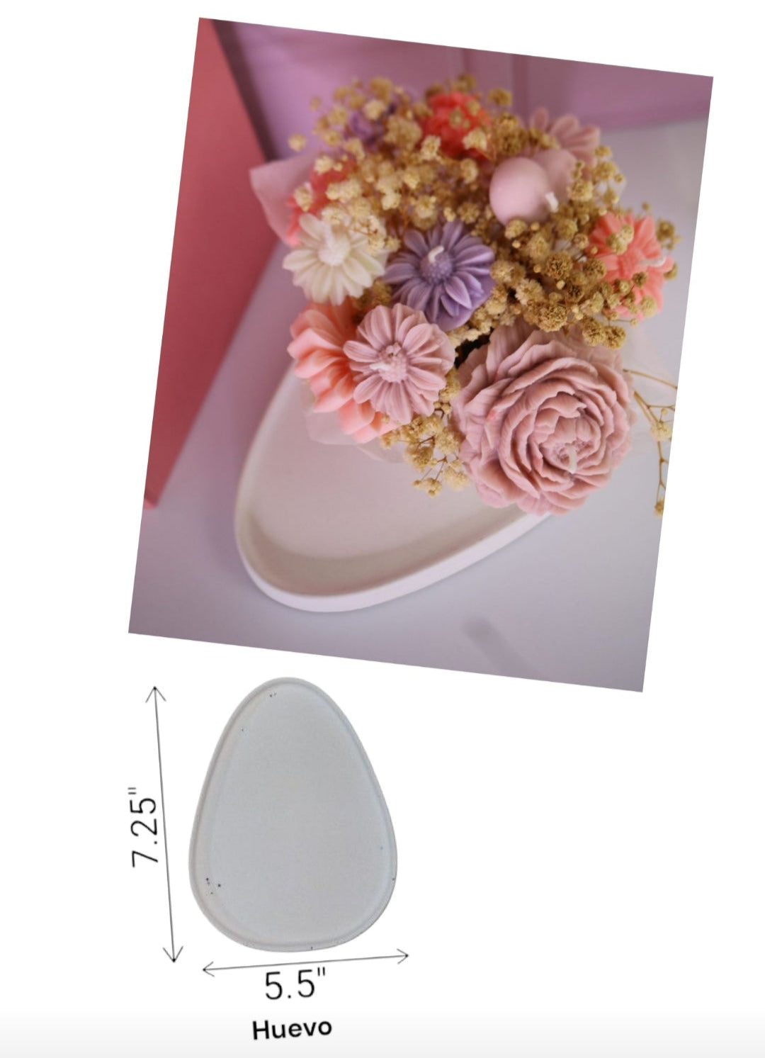 Florero con Velas Aromática Set Completo! Cuatro opciones diferentes de bandeja